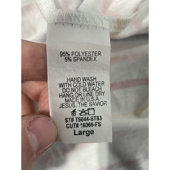 Reb In J 220 Striped Short Sleeve Pocket Tee Size Large Polyester Blend Colorful - Picture 4 of 6